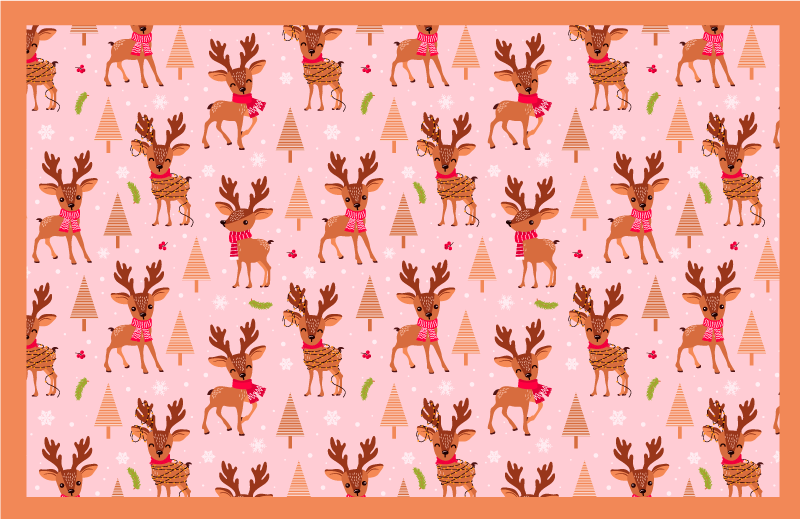 Pink Stag animal rug vinyl rug - TenStickers