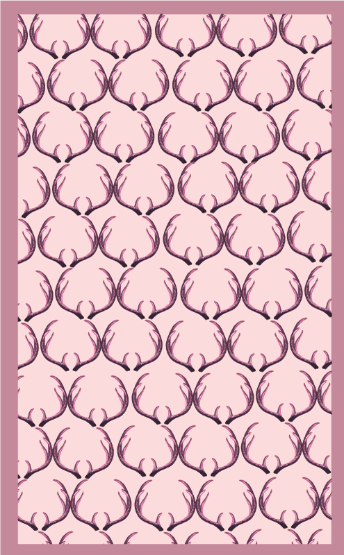 Elegant Antler Motif Scandinavian vinyl rug - TenStickers