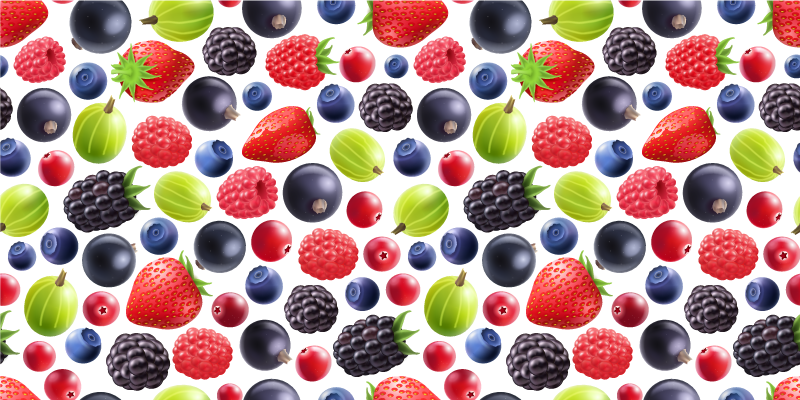 Berry collection kitchen vinyl rug - TenStickers