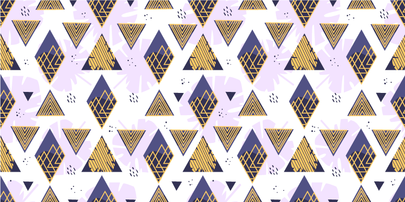 Tropical triangles kitchen floor tiles - TenStickers