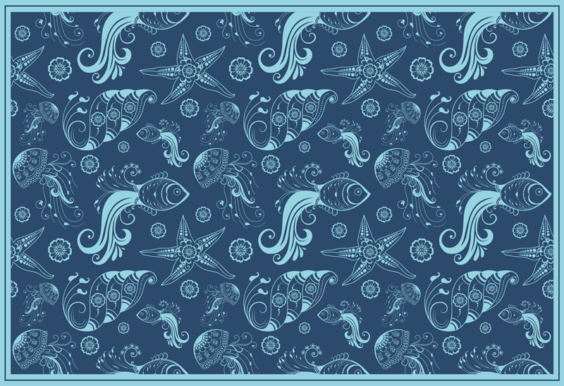 Underwater Motif nature vinyl rug - TenStickers