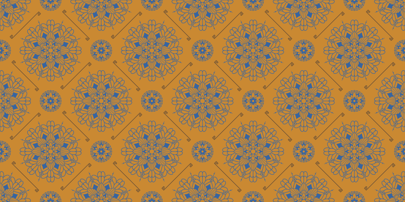 Graceful orange style mandala vinyl rug - TenStickers