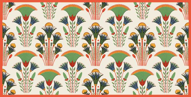 Scandinavian vintage pattern floral vinyl rug - TenStickers