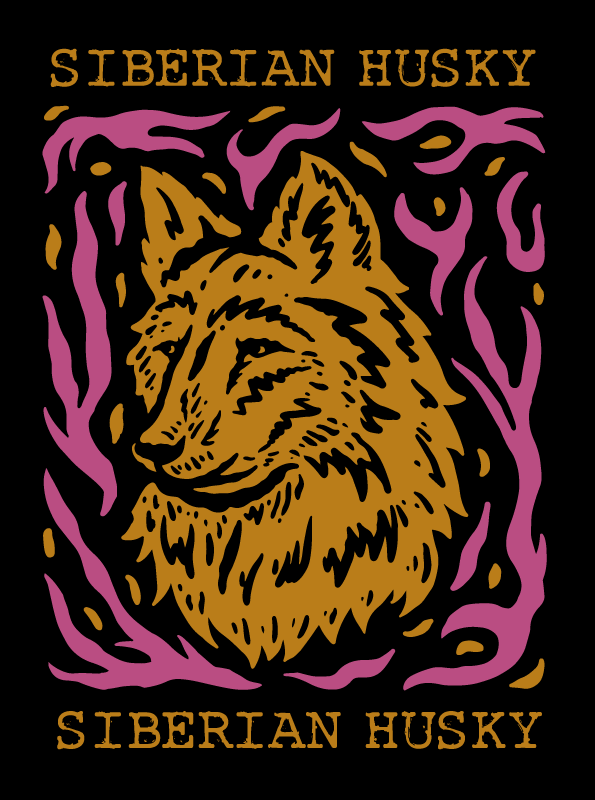 Siberian Husky portrait animal vinyl rug - TenStickers