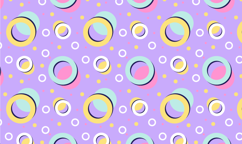 Lively circular elements kids vinyl rug - TenStickers