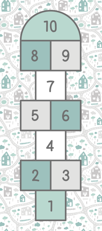Hopscotch Play Area game vinyl rug - TenStickers