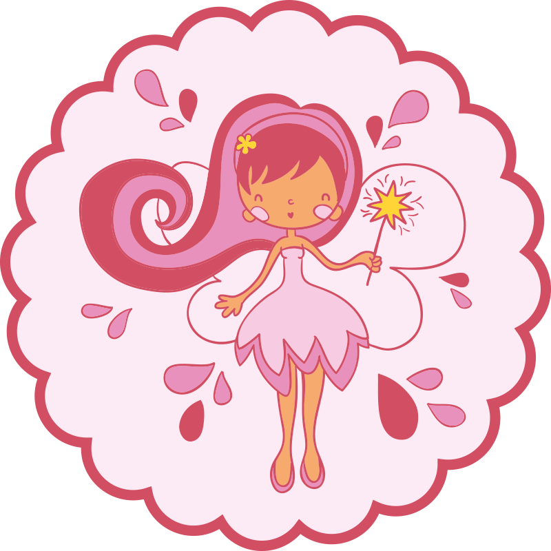 Charming Fairy Figure kids vinyl rug - TenStickers