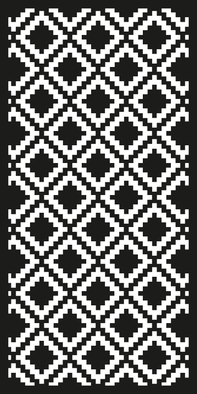 Monochrome Diamond Pattern living room vinyl rug - TenStickers