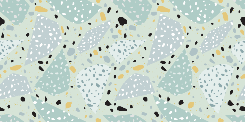 Gometric terrazzo tile carpet - TenStickers