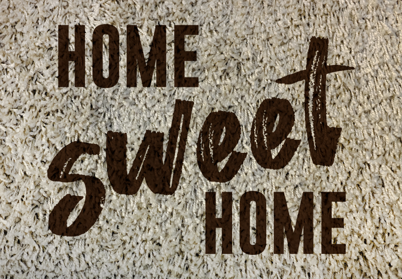 Fluffy home sweet home custom rug - TenStickers
