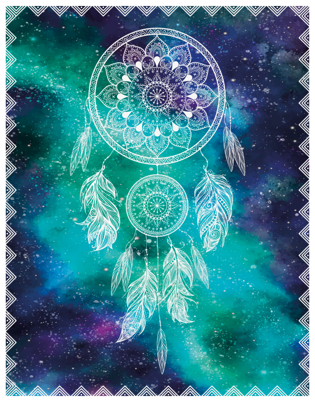 Dream Catcher Pattern mandala vinyl rug - TenStickers