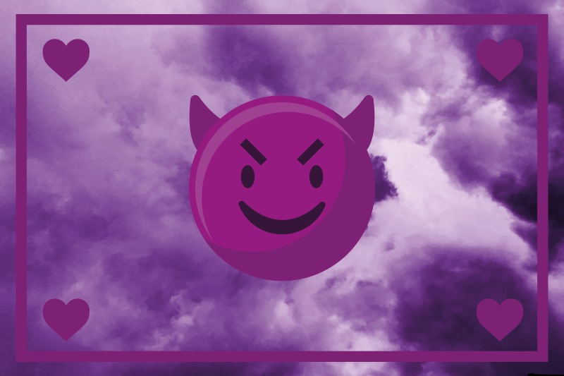 Smiling Devil Emoji teen vinyl rug - TenStickers