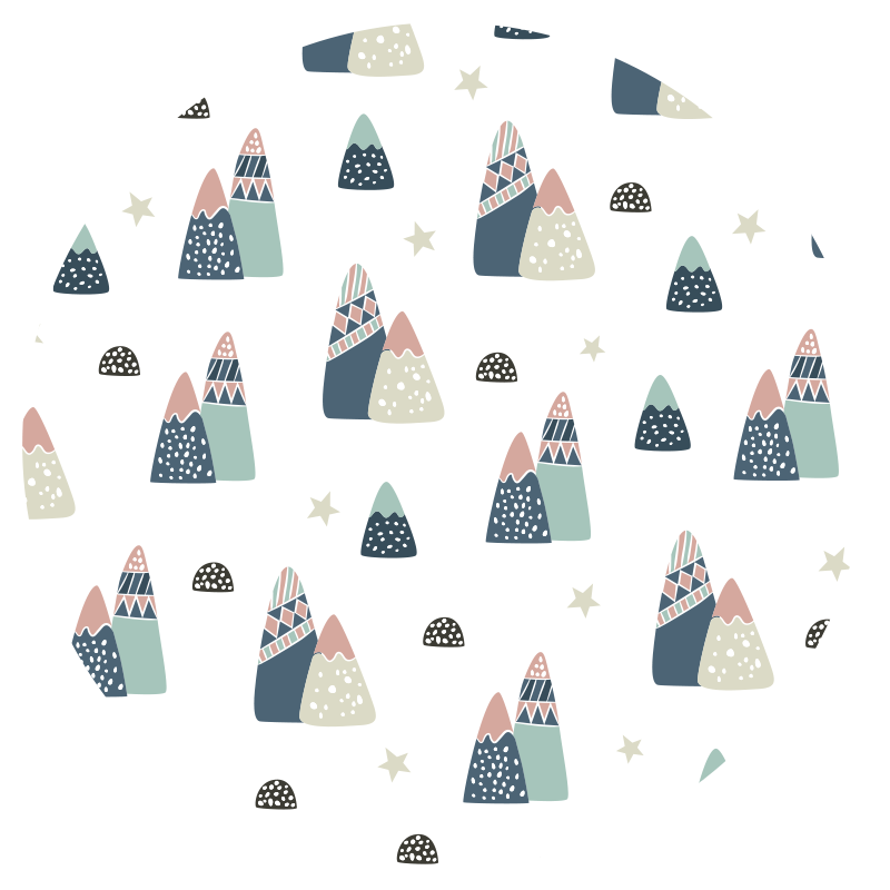 Nordic mountains kids vinyl rug - TenStickers