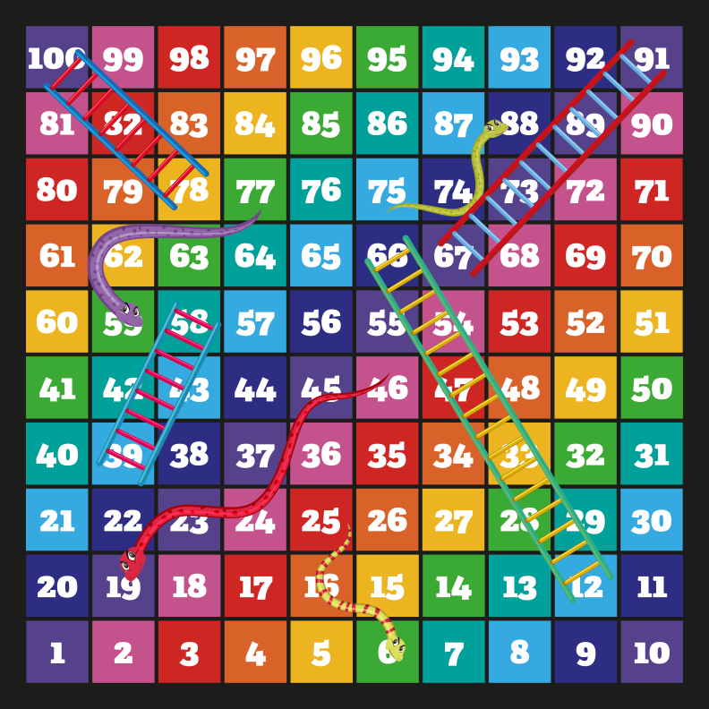Game vinyl rug snakes and ladders - TenStickers