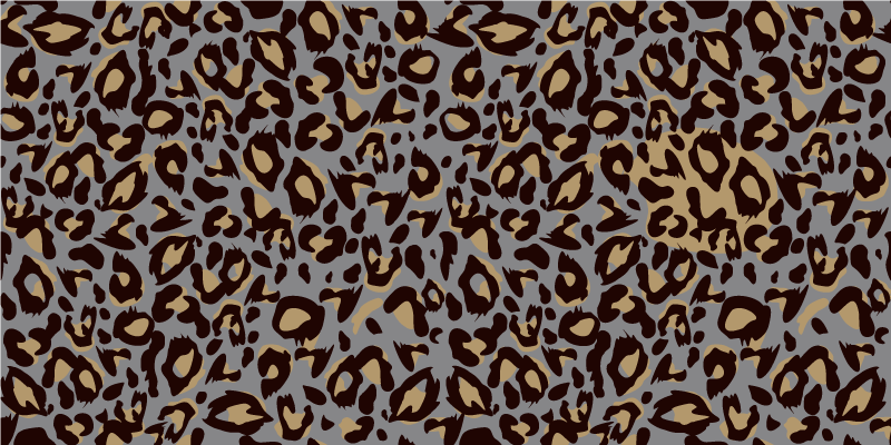 Gray leopard motif animal print vinyl rug - TenStickers