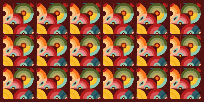 70's squares geometric rugs - TenStickers