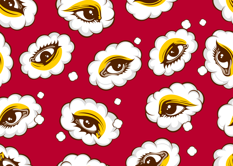 70's eyes pattern geometric rugs - TenStickers