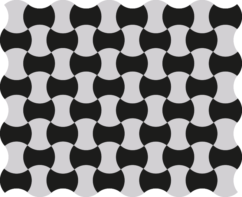 Black and White Curves geometric vinyl rug - TenStickers
