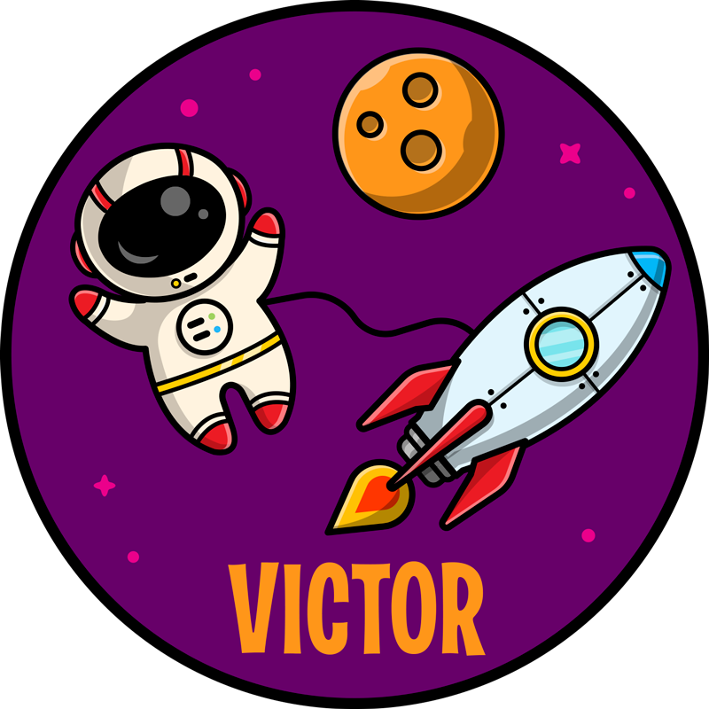 Expedition with name kids vinyl rug - TenStickers