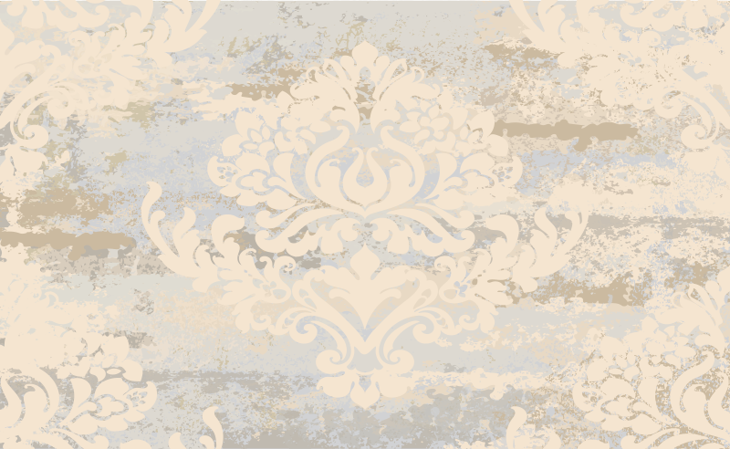 Sophisticated Damask dining room vinyl rug - TenStickers