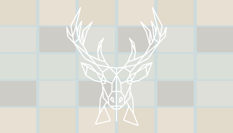 GEOMETRIC DEER DISPLAY animal print vinyl rug - TenStickers