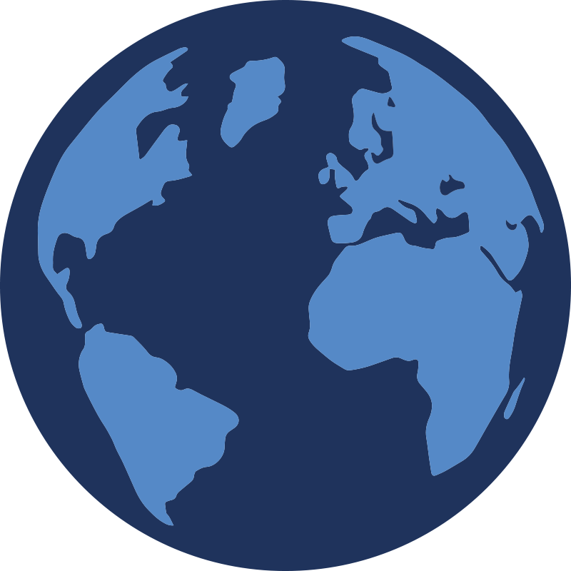 Color blue round world map rug - TenStickers