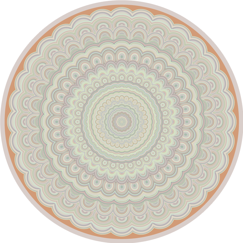 Intricate Circular Pattern mandala vinyl rug - TenStickers
