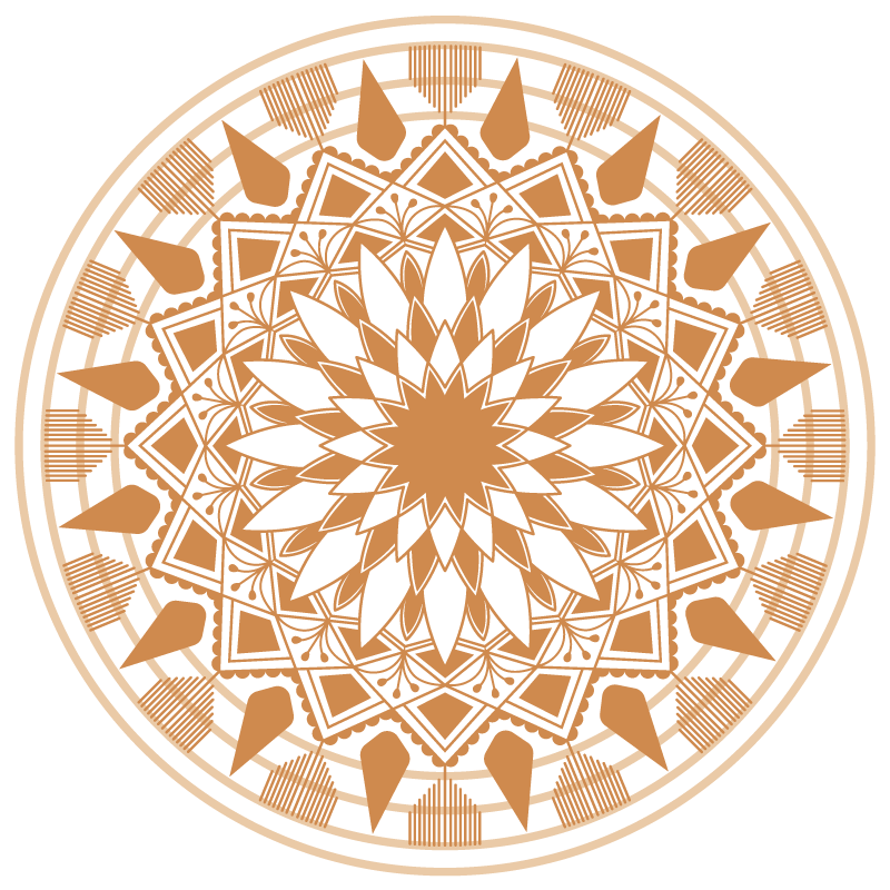 Complex geometric arrangement mandala vinyl rug - TenStickers