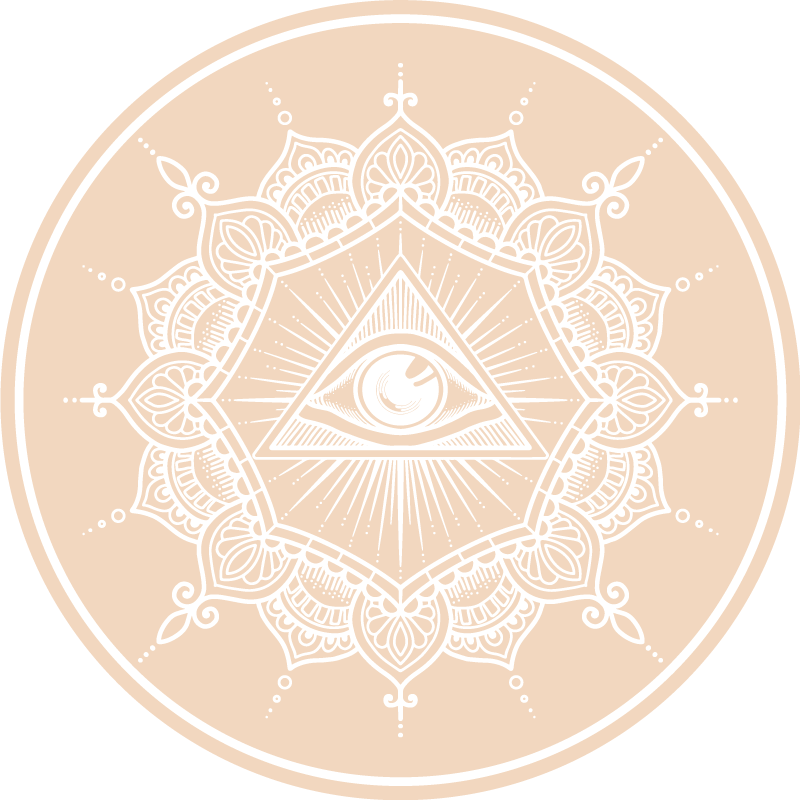 All-seeing beige eye mandala vinyl rug - TenStickers