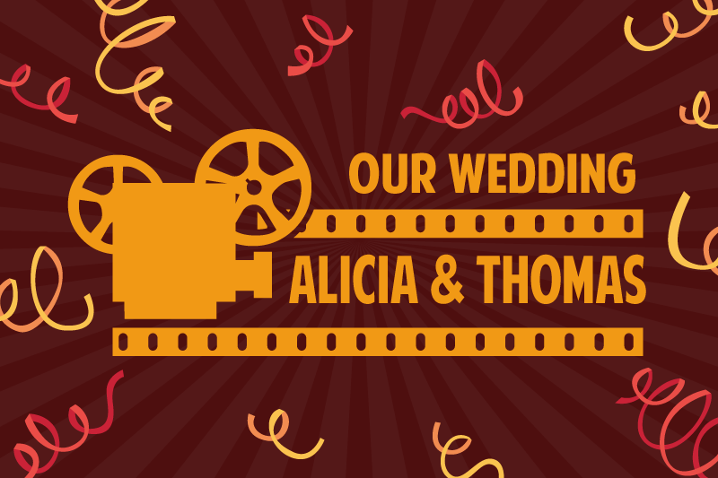 Hollywood wedding personalized mat - TenStickers