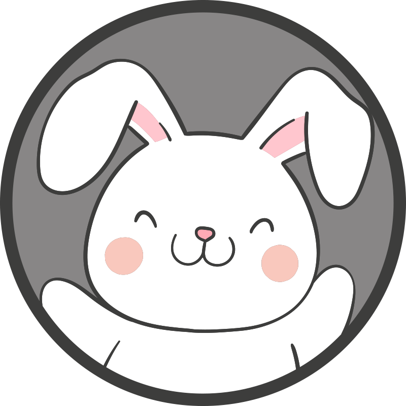 White bunny design kids vinyl rug - TenStickers