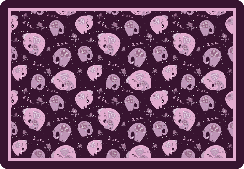 Pink elephants night baby play mat - TenStickers