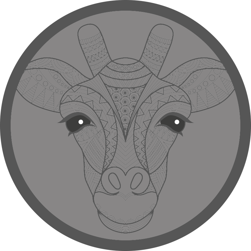 Grey giraffe design animal vinyl rug - TenStickers