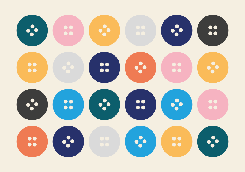 Colorful Button Pattern kids vinyl rug - TenStickers