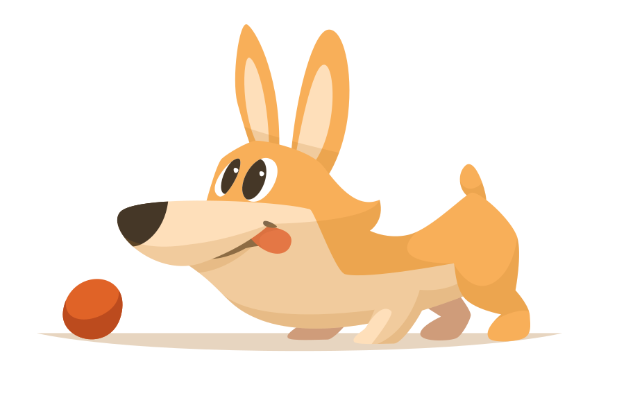 Playful Corgi Chase kids vinyl rug - TenStickers