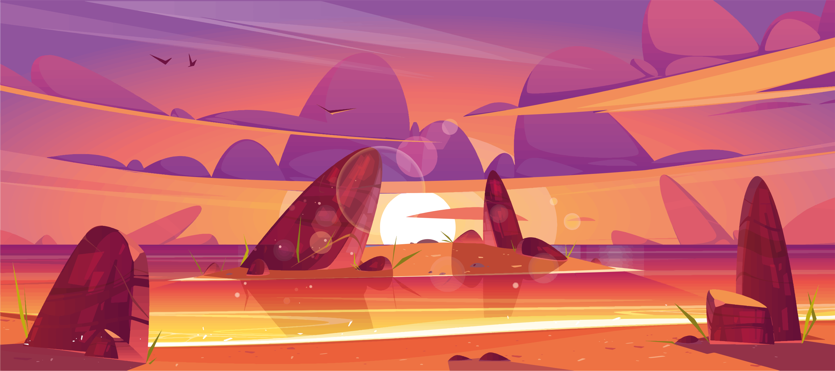 Sunset dessert views nature vinyl rug - TenStickers