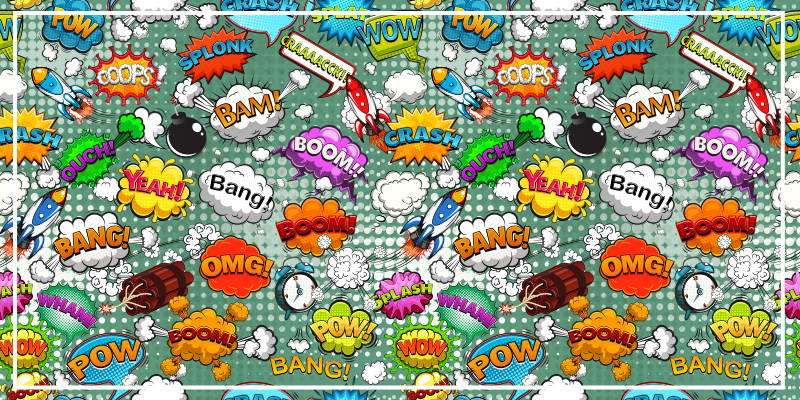 Comic audio effects teen vinyl rug - TenStickers