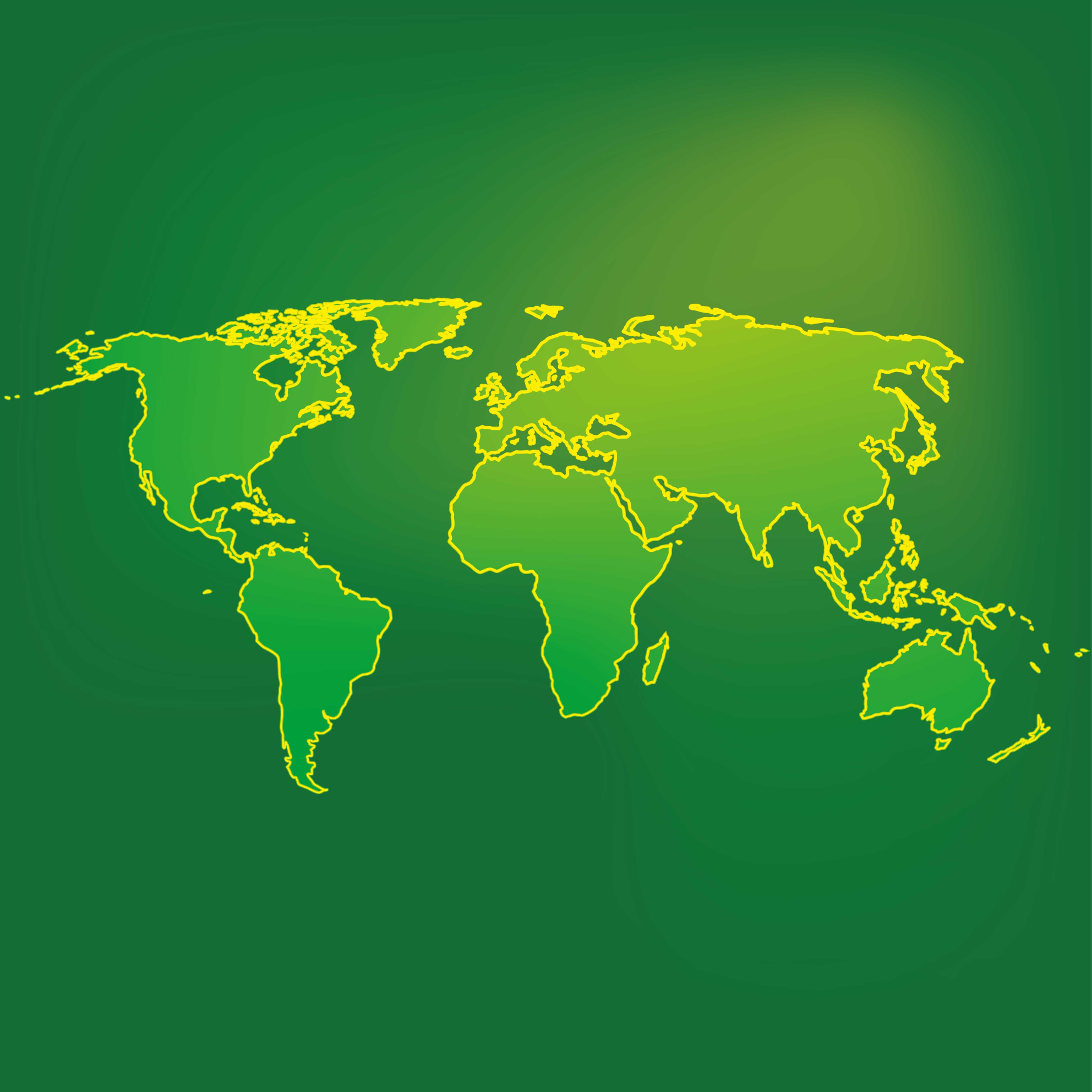 Green Planet Sketch world map vinyl rug - TenStickers