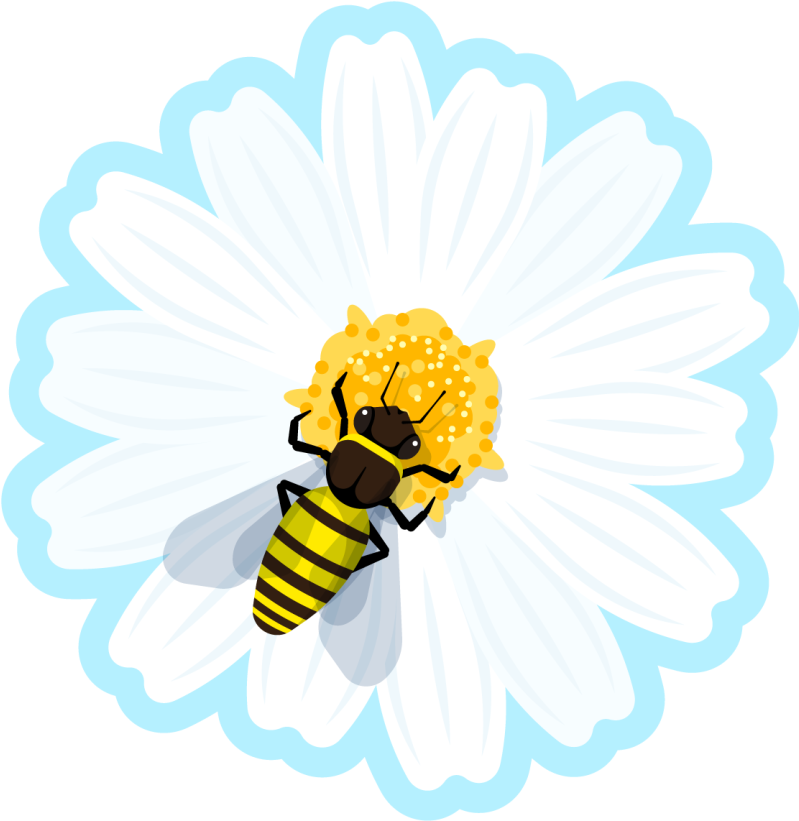 Bee On Daisy floral vinyl rug - TenStickers