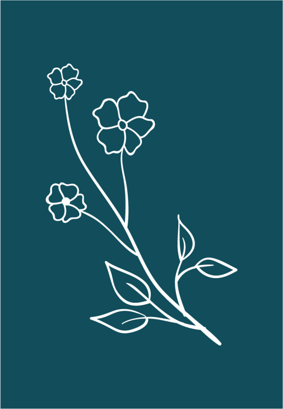 Vivid Floral Stem floral vinyl rug - TenStickers