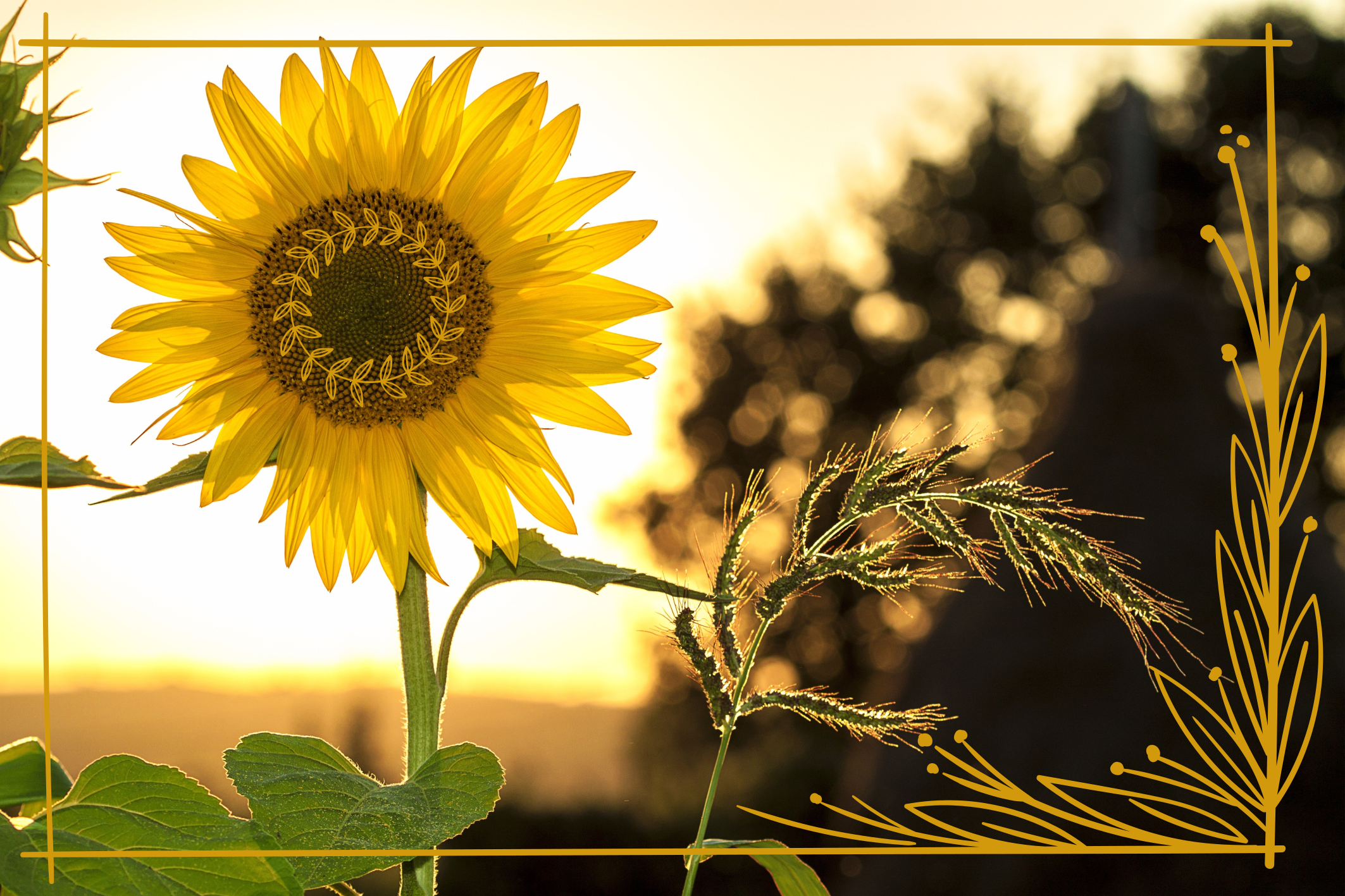 Sunflower Blossom floral vinyl rug - TenStickers