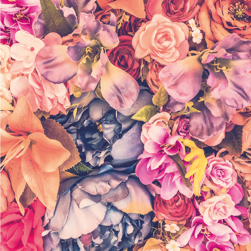 Radiant Botanical Component floral vinyl rug - TenStickers