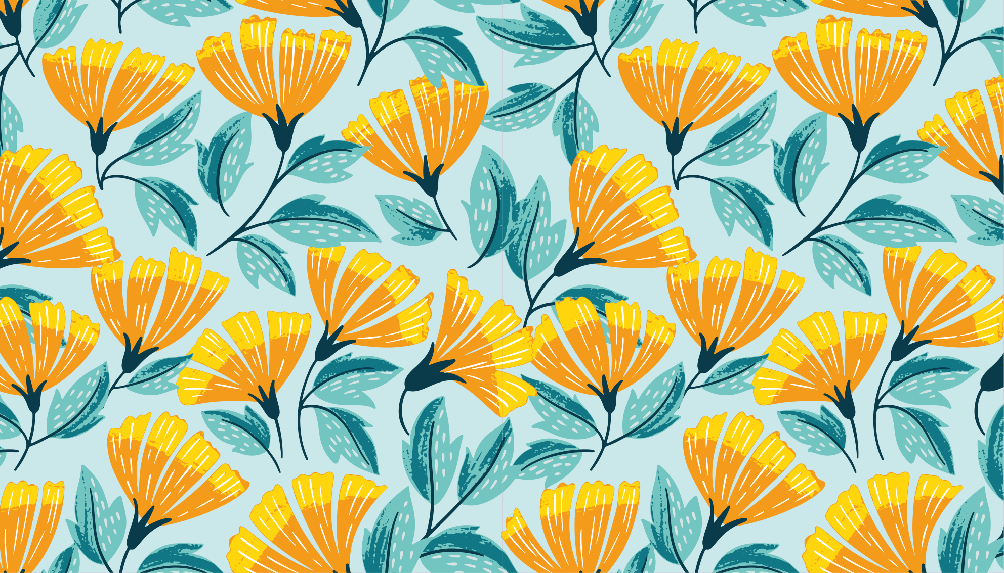 Lively Botanical Motif floral vinyl rug - TenStickers