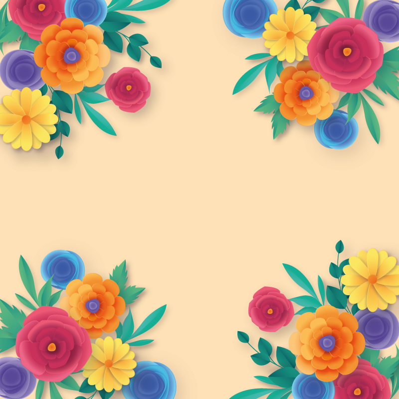 Color paper floral background floral rug - TenStickers