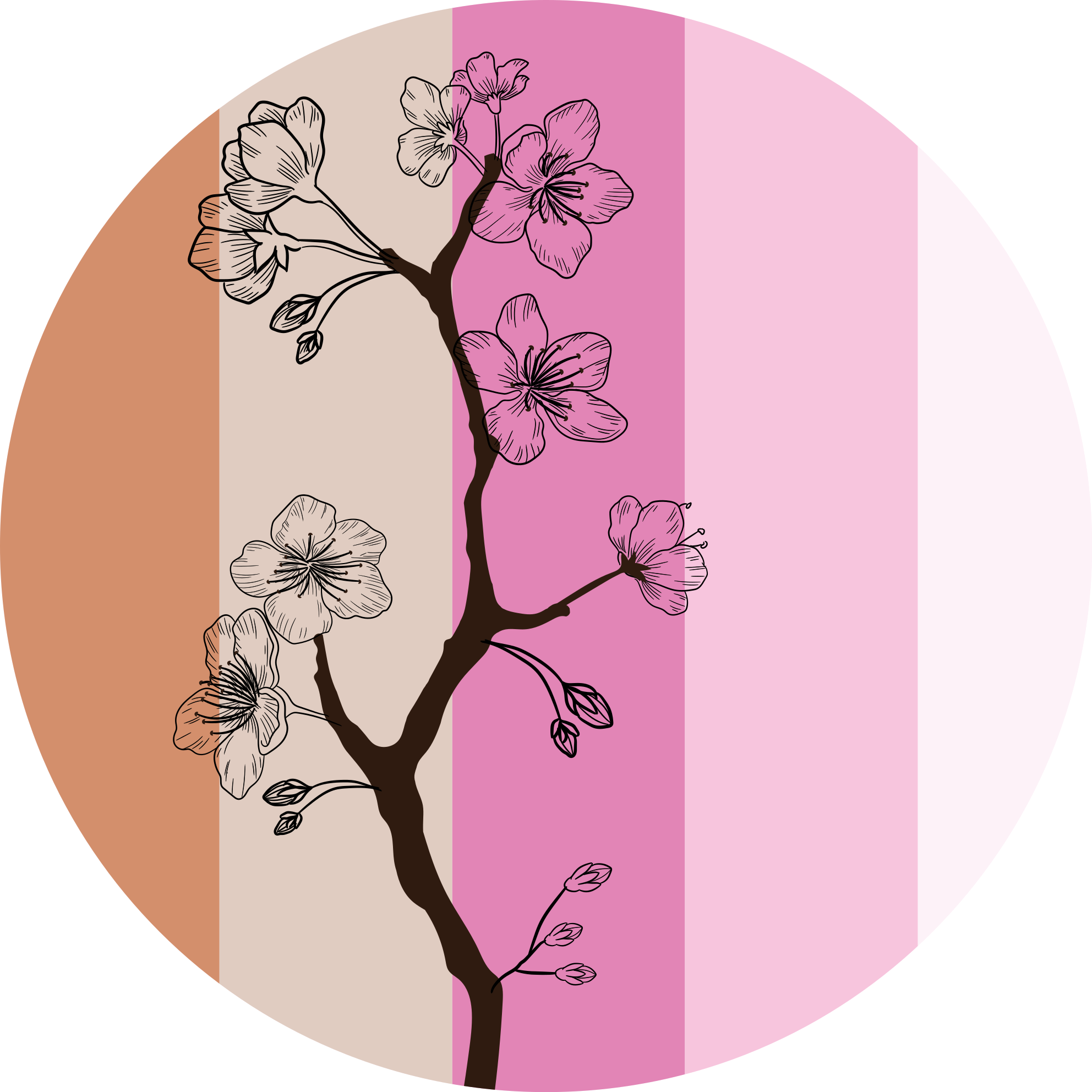Cherry Blossom Elegance floral vinyl rug - TenStickers
