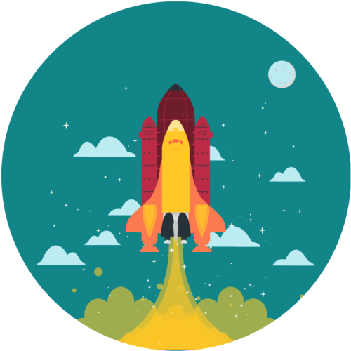 Rocket launch star vinyl rug - TenStickers