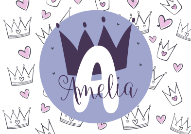 Personalized crown print kids vinyl rug - TenStickers