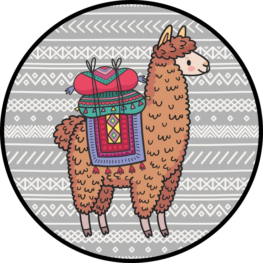 Llama with Saddle kids vinyl rug - TenStickers