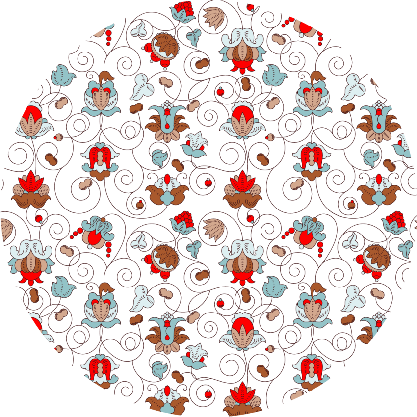 Circular Botanical Spiral Accent floral vinyl rug - TenStickers