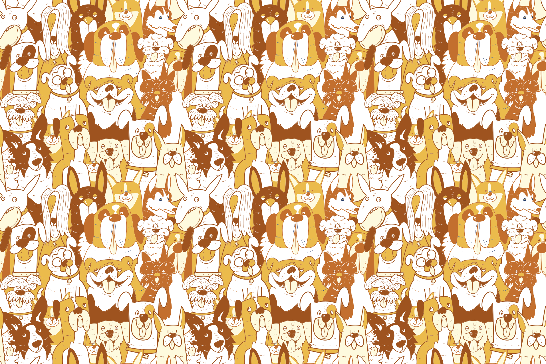 Brown pet faces animal vinyl rug - TenStickers